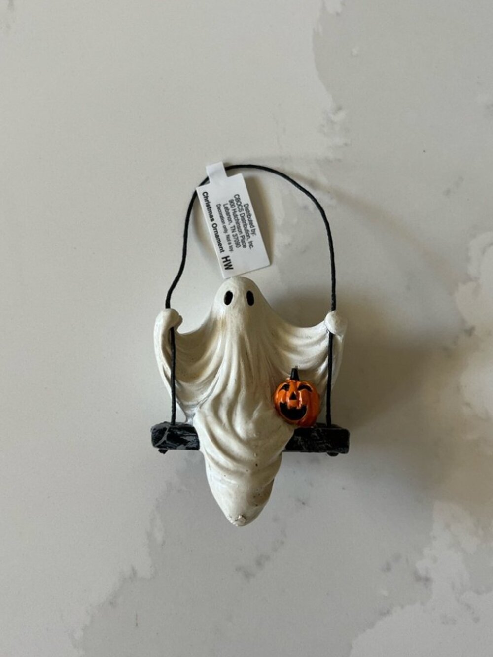 Ghost & Pumpkin On Swing Ornament- Cracker‎ Barrel NWT